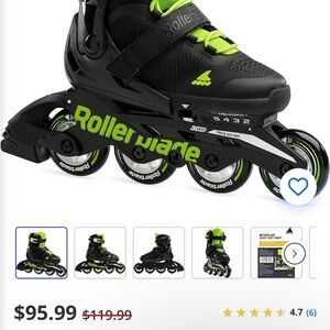 Kids Inline Skates - Black and Green